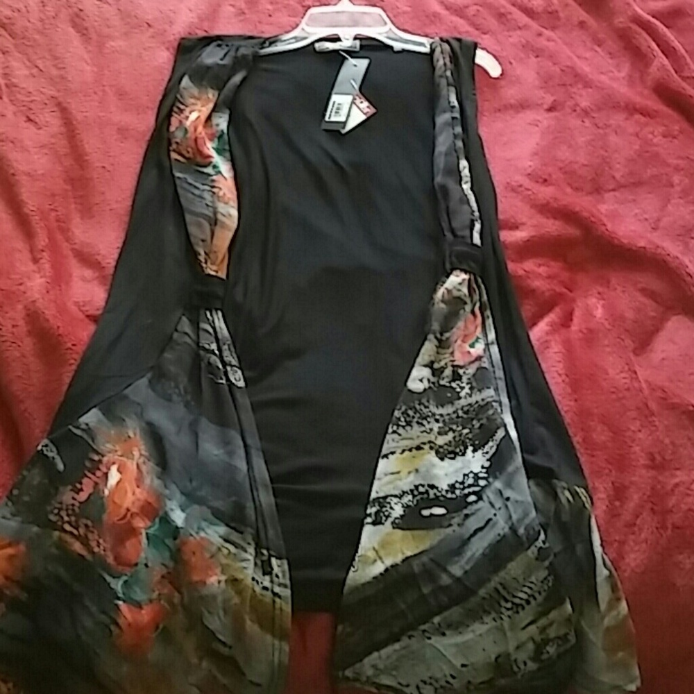 A black red orange vest